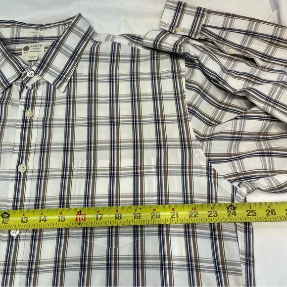 J.Crew Shirtings Cotton Size XXL Long Sleeve Button Front Shirt Tailored Plaid - Picture 12 of 12